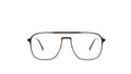 A pair of aviator-style eyeglasses with a thin black double bridge and square-shaped lenses, shown against a plain white background.