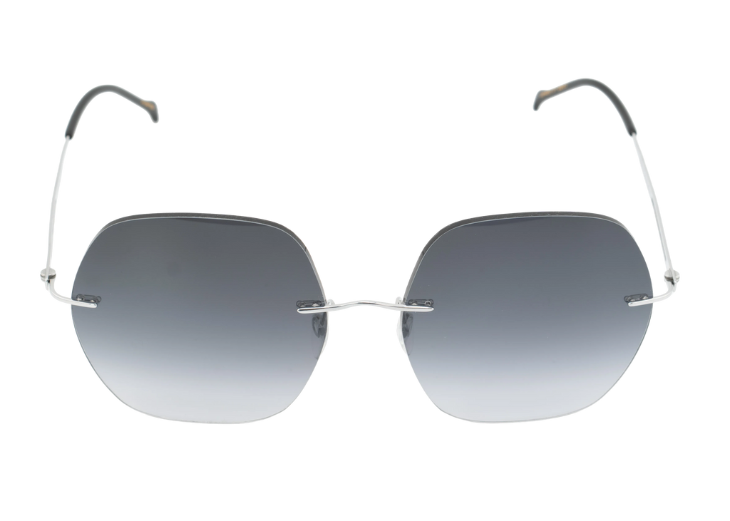 Sunglasses with gradient lenses on a white background