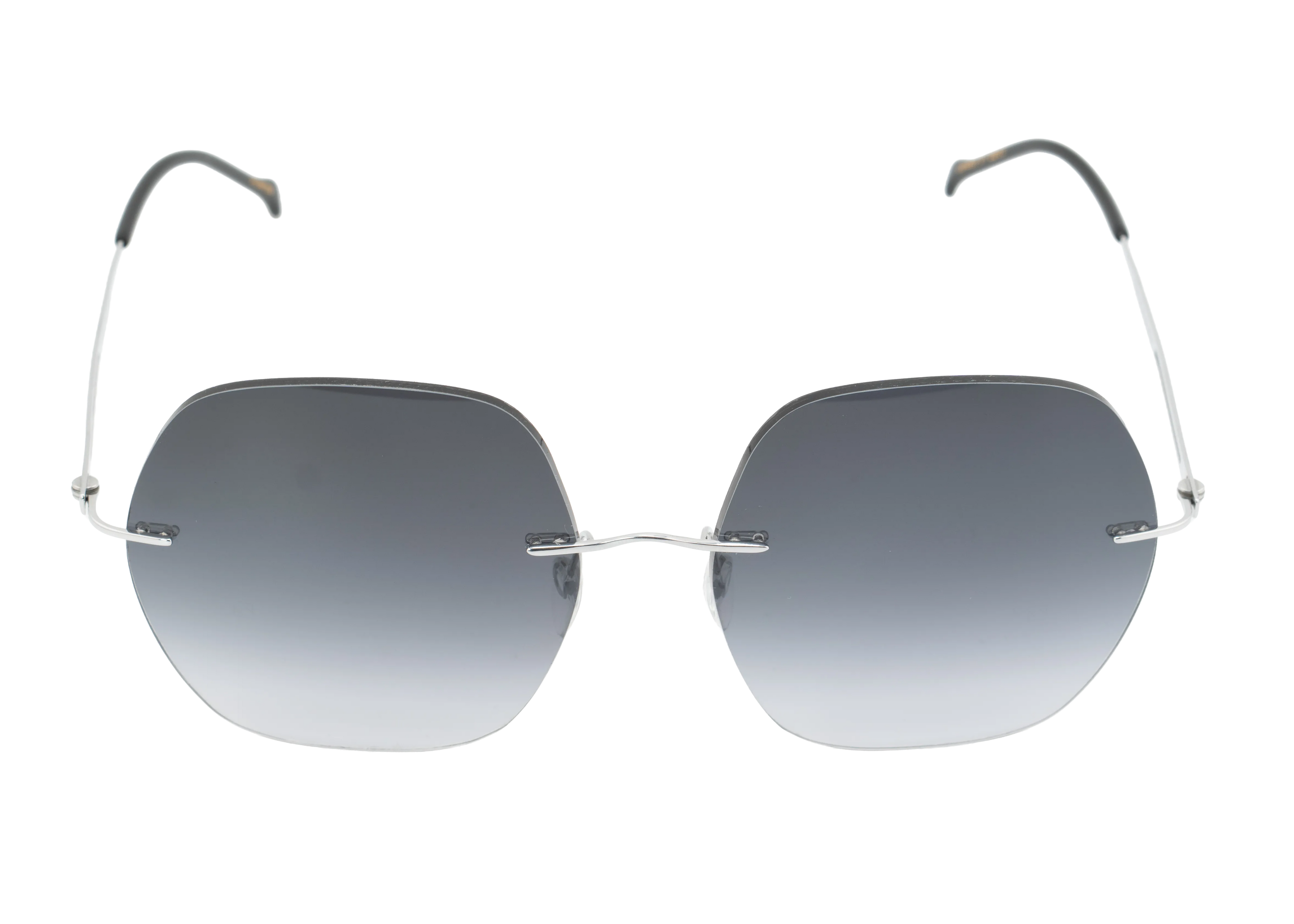 Sunglasses with gradient lenses on a white background