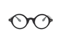 Black round eyeglasses on a white background